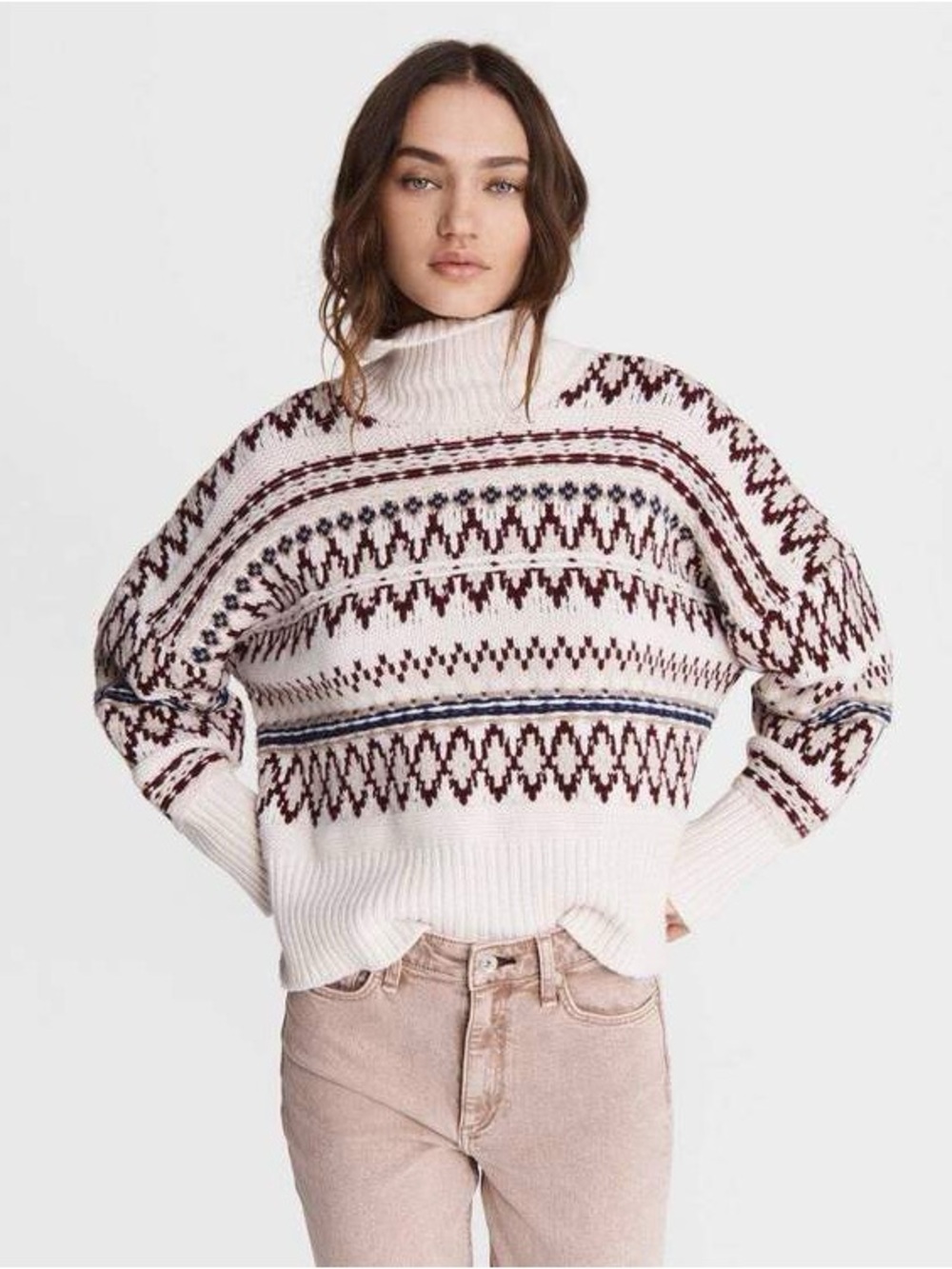 Rag & Bone Willow Wool Fair Isle Turtleneck